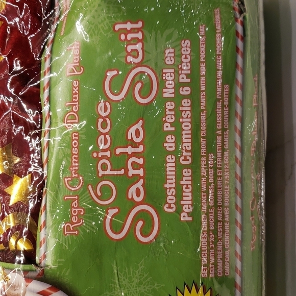 REGAL Crimson Deluxe Plush 6 Piece Santa Suit Fits XL Halloween Costume - Picture 10 of 15